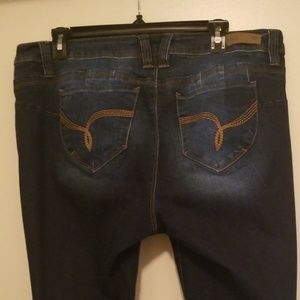 YMI Jeans - YMI Midrise flared leg distressed Jean's Size 16 YMI Jeans - YMI Midrise flared leg distressed Jean's Size 16